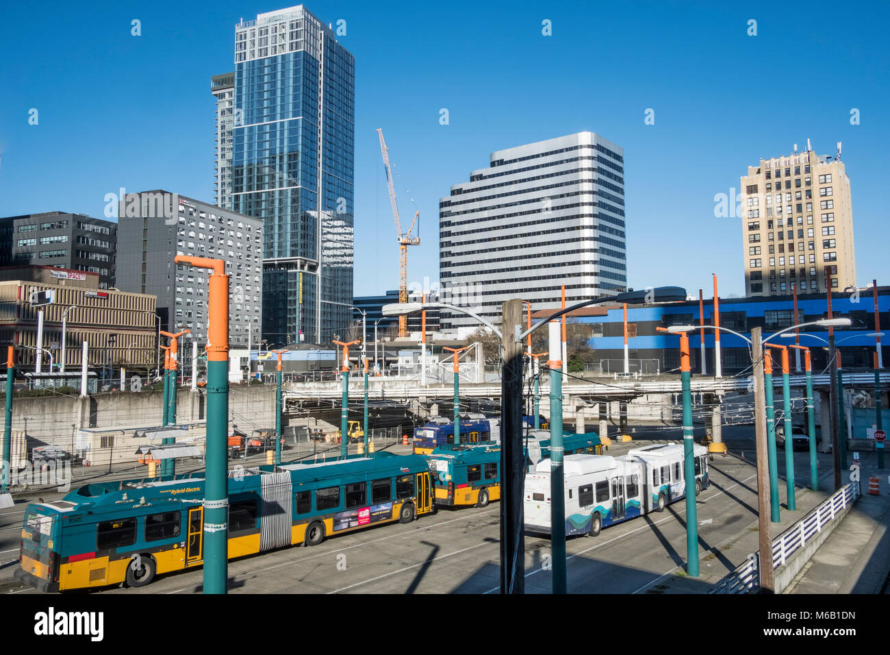 Terminal de bus, le centre-ville de Seattle, Washington, USA Banque D'Images