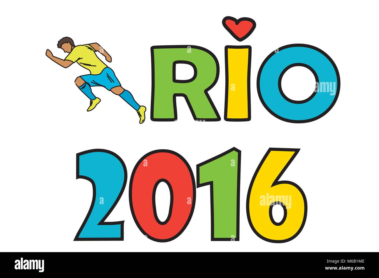 RIO 2016 inscription avec running man , isolé sur fond blanc,modèle, icône ou bannière, stock vector illustration Illustration de Vecteur