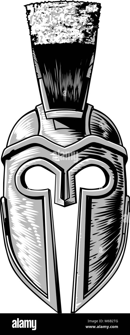 Le grec ancien casque de gladiateur Trojan Spartan Illustration de Vecteur
