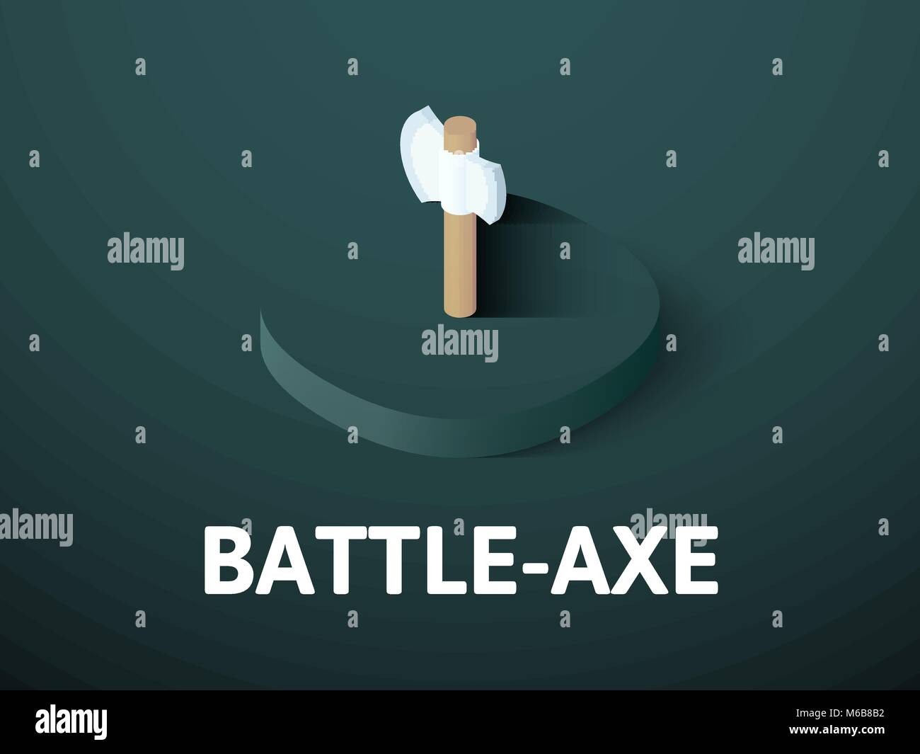 Battle-Ax icône isométrique, isolée sur un fond de couleur Illustration de Vecteur