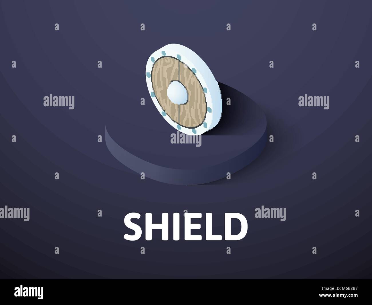L'icône du bouclier, isométrique isolé sur un fond de couleur Illustration de Vecteur