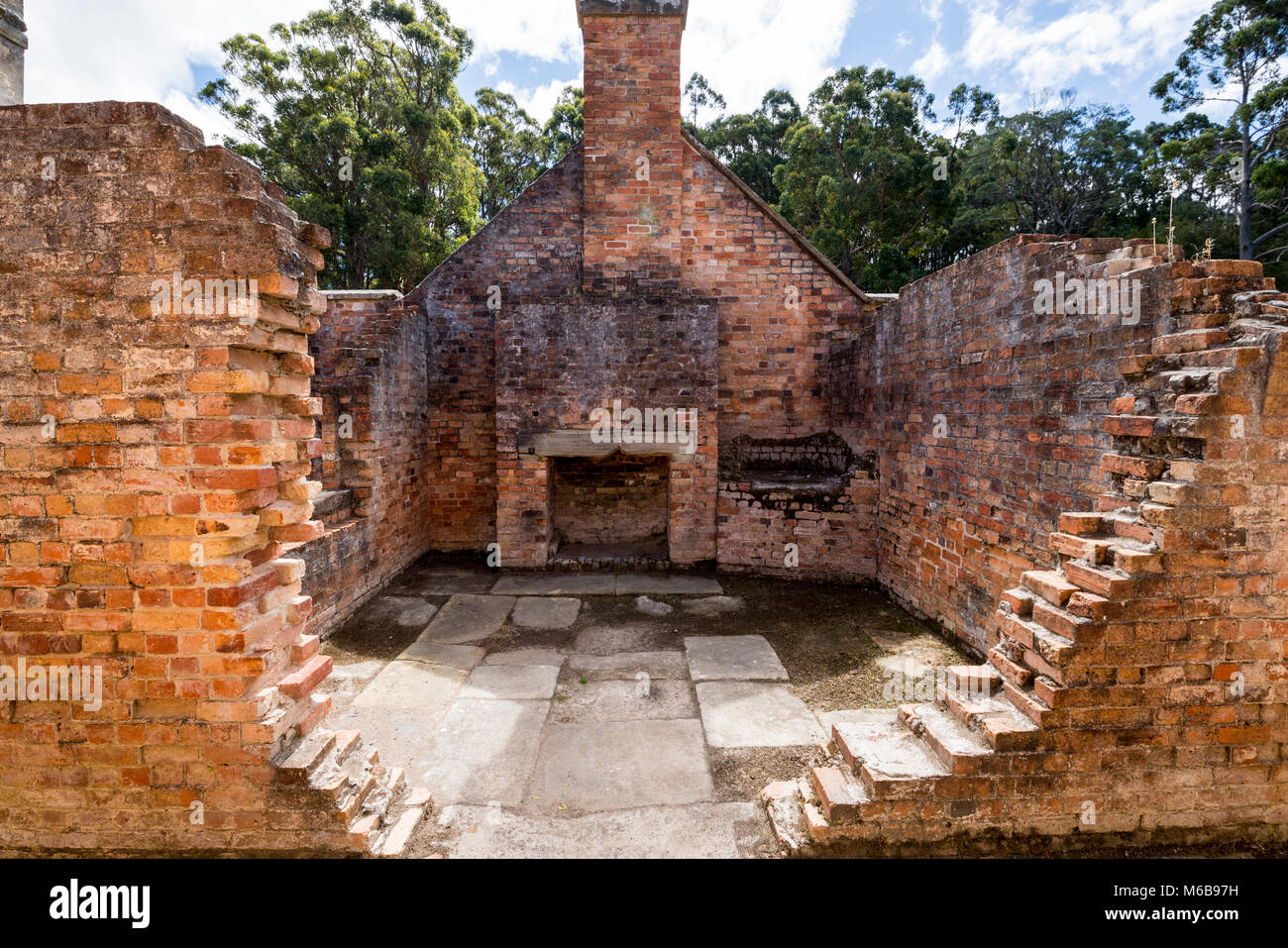 Chalet au gouvernement de condamner au patrimoine mondial site à Port Arthur, Tasmanie, Australie Banque D'Images