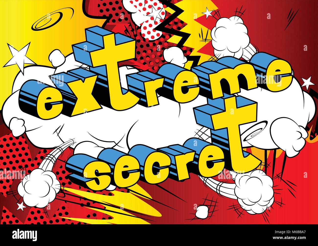 Secret extrême - comic book style phrase sur fond abstrait. Illustration de Vecteur