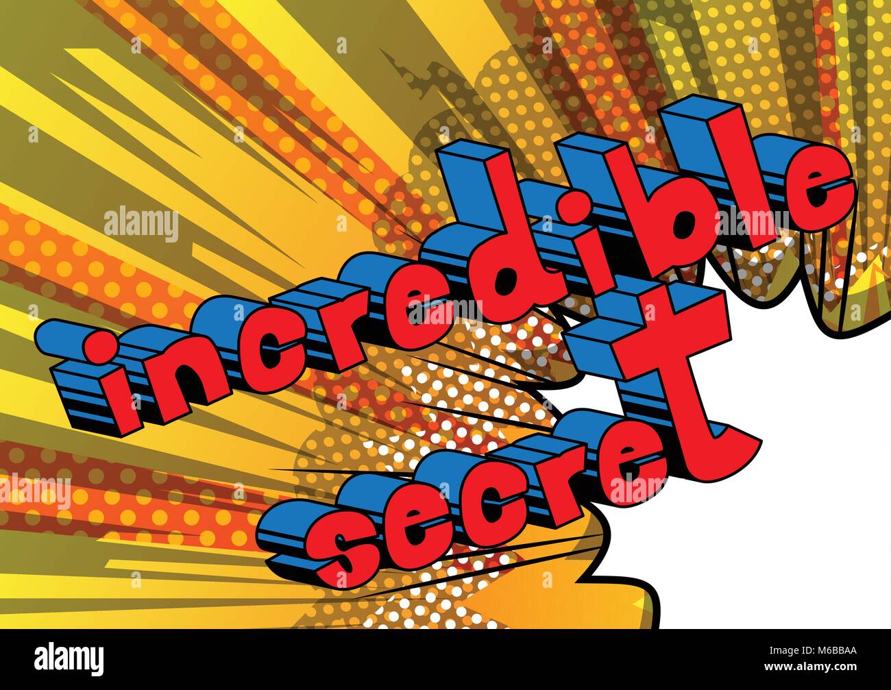 Secret incroyable - comic book style phrase sur fond abstrait. Illustration de Vecteur