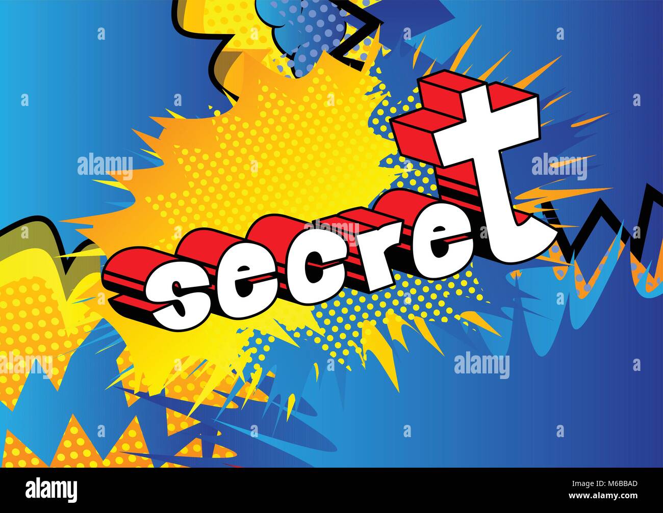 Secret - comic book style phrase sur fond abstrait. Illustration de Vecteur