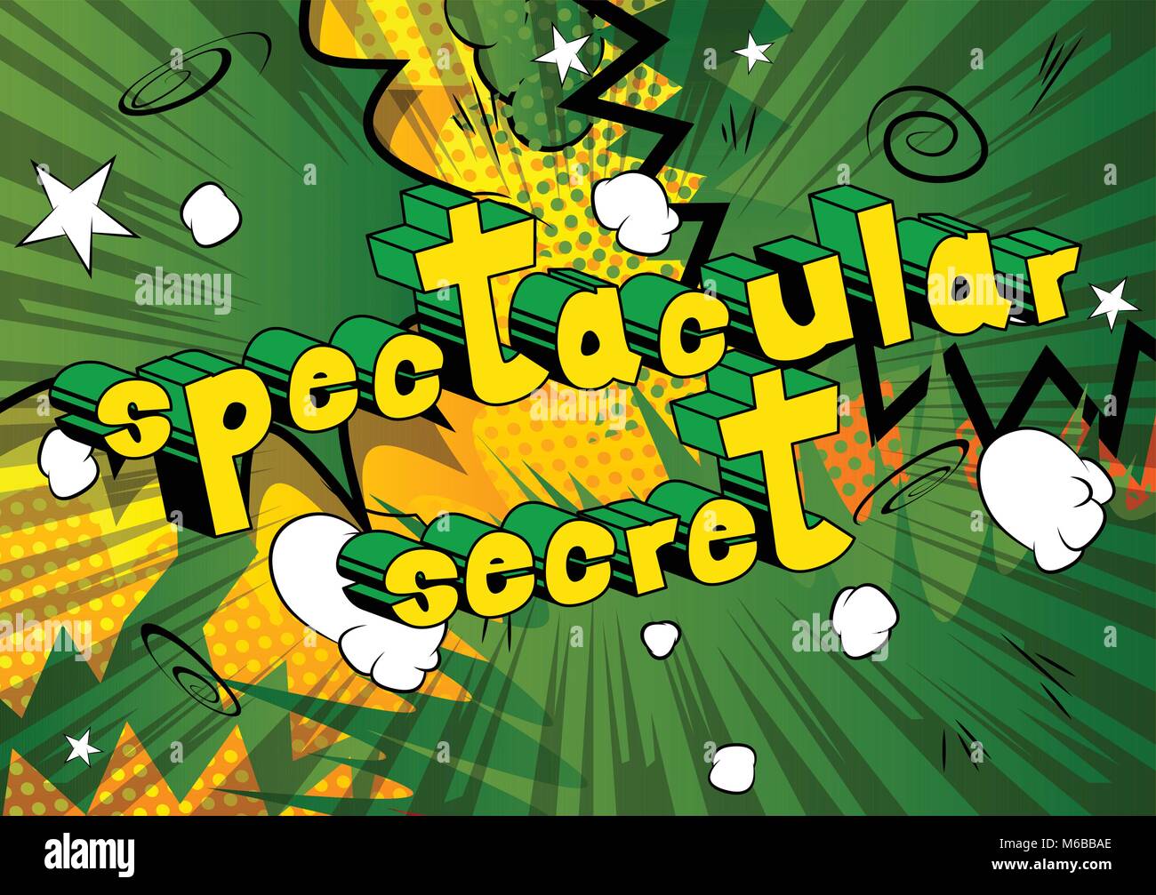 Secret spectaculaire - comic book style phrase sur fond abstrait. Illustration de Vecteur