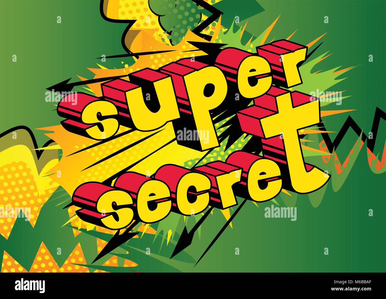 Super Secret - comic book style phrase sur fond abstrait. Illustration de Vecteur