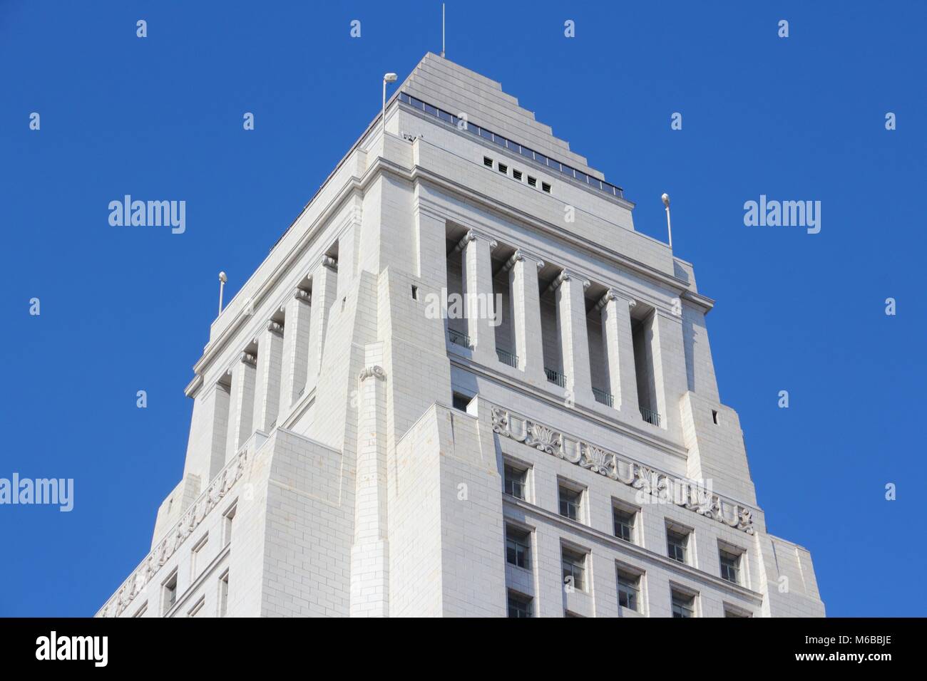 Los Angeles, California, United States. La construction de l'Hôtel de ville. Banque D'Images