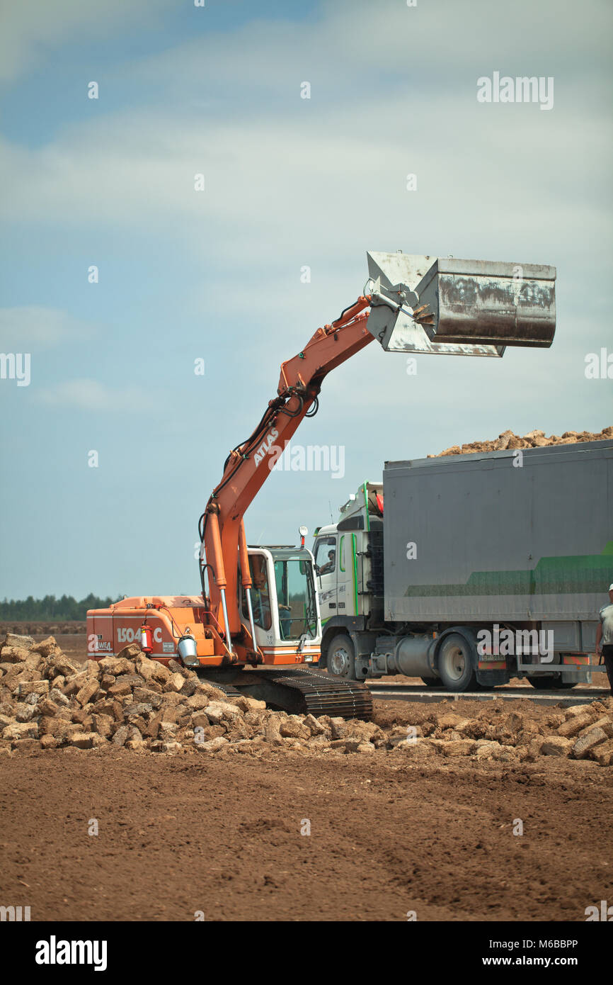 Extraction de tourbe Banque D'Images