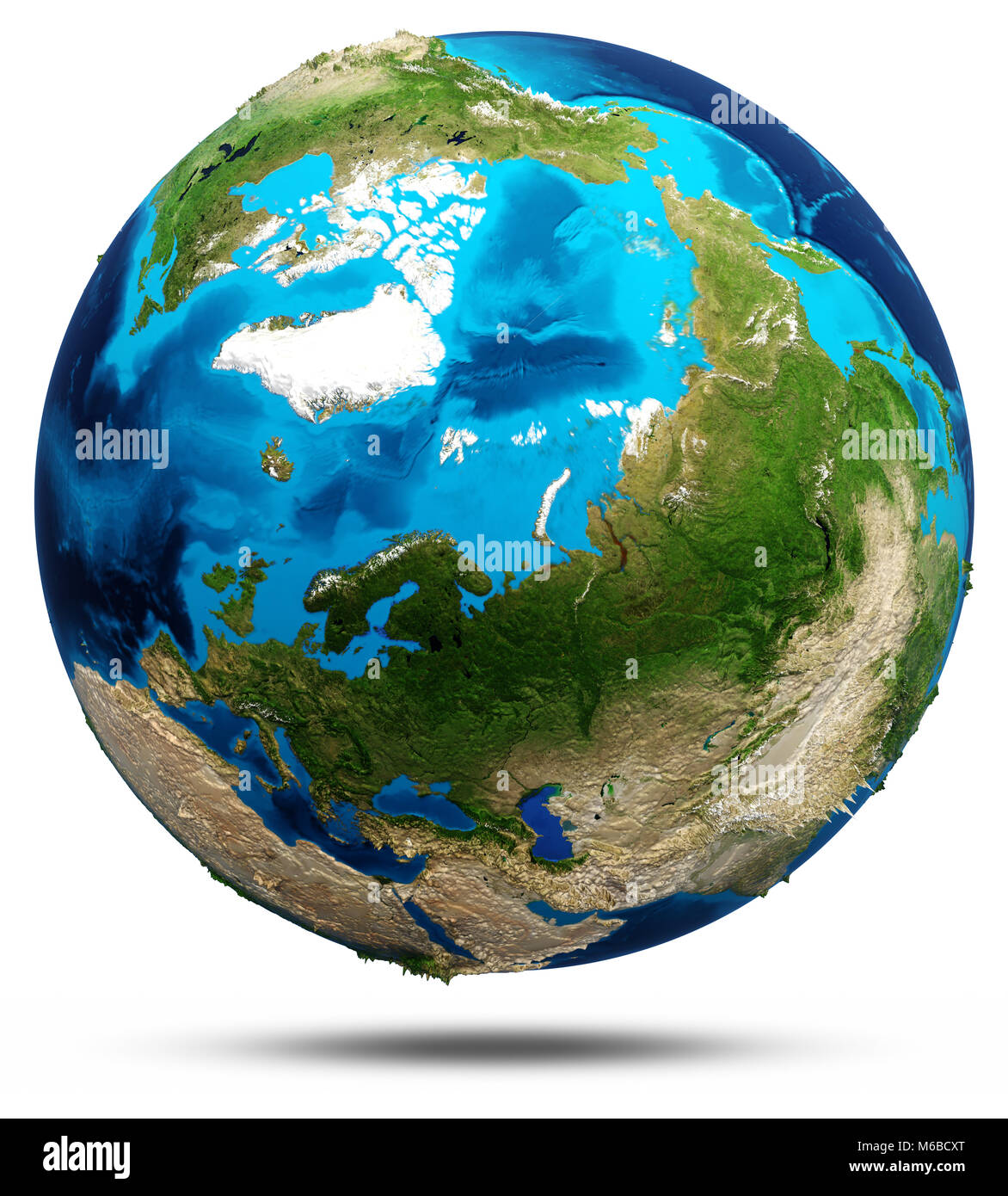 Terre - nord planète rendu 3D Banque D'Images