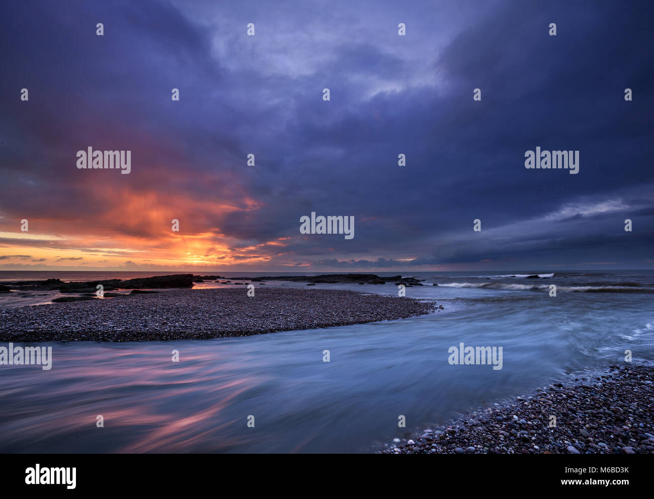 L'Aube bleue à Budleigh Salterton East Devon Banque D'Images