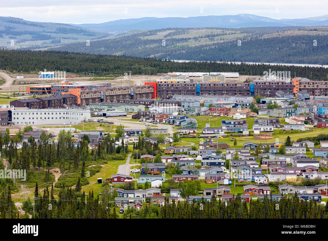 Vue aérienne de Mur Ecran (le pare-brise) par Maurice Desnoyers et Norbert Schoenauer, Fermont, Québec, Canada Banque D'Images