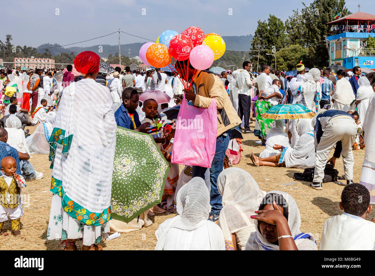 Célébrations Timkat, Jan Sportsground Meda, Addis-Abeba, Ethiopie Banque D'Images