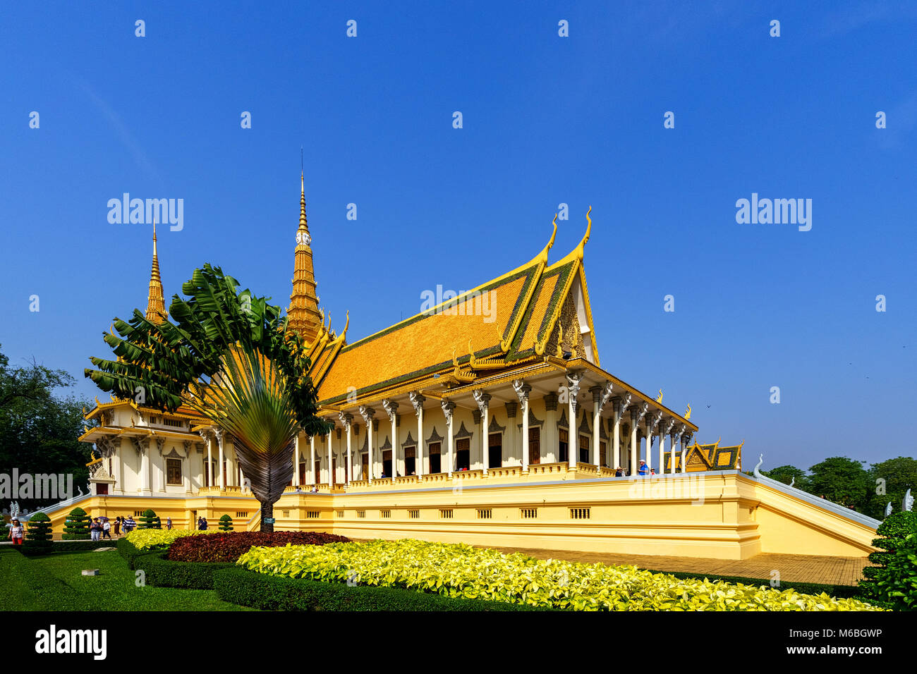 Phnom Penh et attraction touristique célèbre monument - Royal Palace complexe, Cambodge Banque D'Images