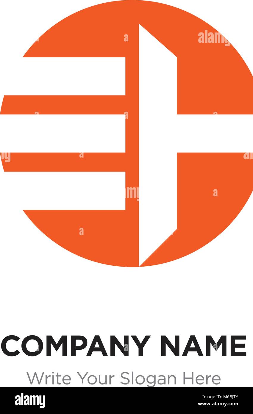 Résumé lettre EH IL logo design, modèle Alphabet Orange lettres initiales Nom de l'entreprise concept. Télévision ligne mince segments reliés les uns aux autres Illustration de Vecteur