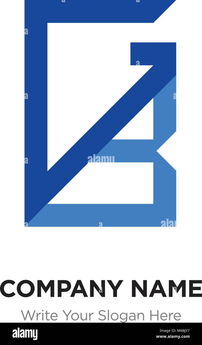 Résumé lettre GO,BG modèle de conception de logo, bleu Alphabet lettres initiales Nom de l'entreprise concept. Télévision ligne mince segments reliés les uns aux autres Illustration de Vecteur