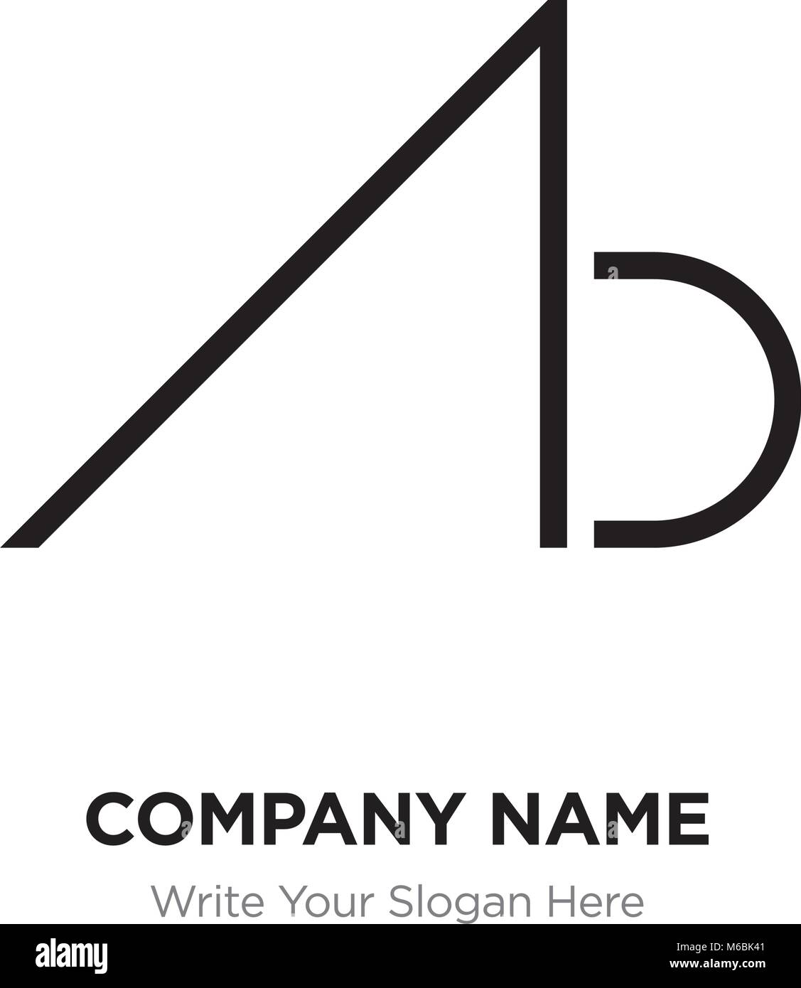 Résumé lettre AB, BA, modèle de conception de logo Alphabet noir lettres initiales Nom de l'entreprise concept. Télévision ligne mince segments reliés les uns aux autres Illustration de Vecteur