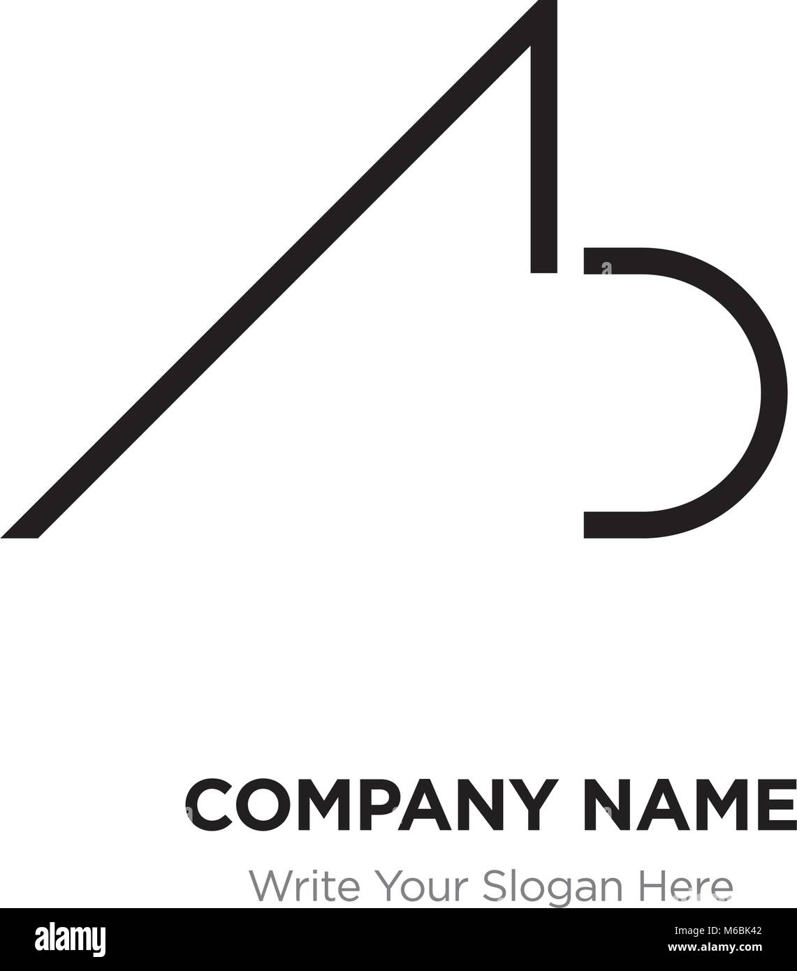 Résumé lettre AB, BA, modèle de conception de logo Alphabet noir lettres initiales Nom de l'entreprise concept. Télévision ligne mince segments reliés les uns aux autres Illustration de Vecteur