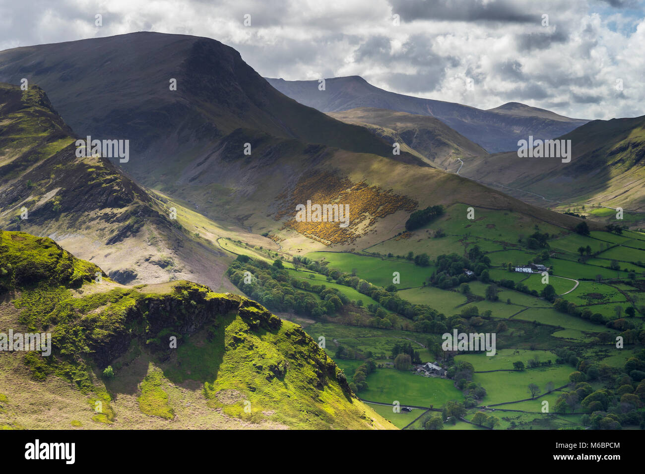 Le Derwent Fells depuis les pistes de Cat Cloches, Parc National de Lake District, Cumbria Banque D'Images