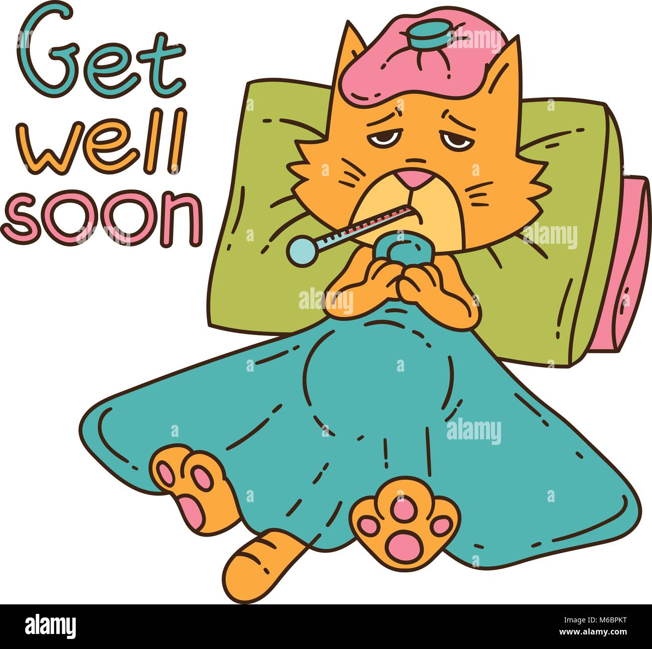 Sickening Chat Avec Thermometre Sous La Couverture Carte De Prompt Retablissement Objets Isoles Sur Fond Blanc Vector Illustration Image Vectorielle Stock Alamy Sickening Chat Avec Thermometre Sous La Couverture Carte De Prompt Retablissement Objets Isoles Sur Fond Blanc Vector Illustration Image Vectorielle Stock Alamy
