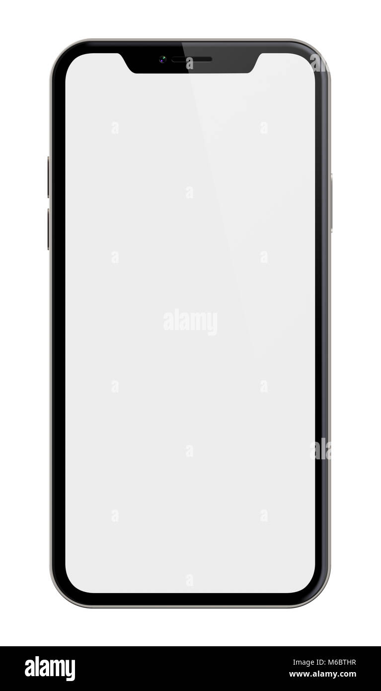 Nouveau smartphone similaire à l'iphone X isolated on white Banque D'Images