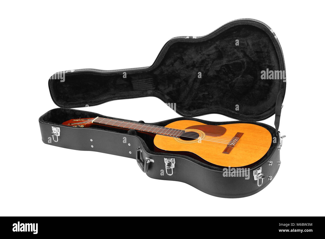 Instrument de musique - Guitare Classique Etui rigide isolé sur un fond  blanc Photo Stock - Alamy