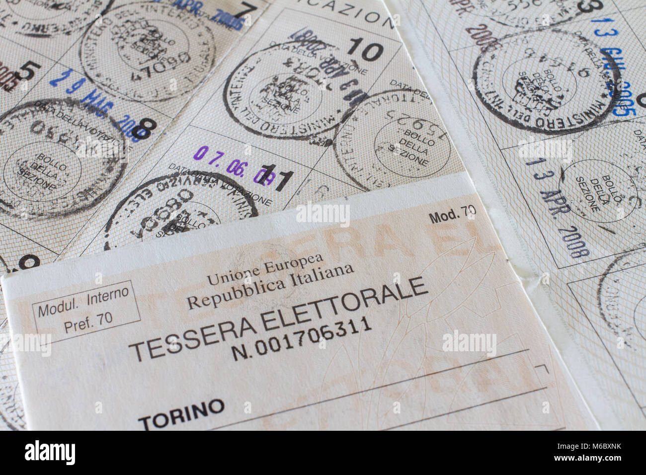 Carte électorale, Italie Banque D'Images