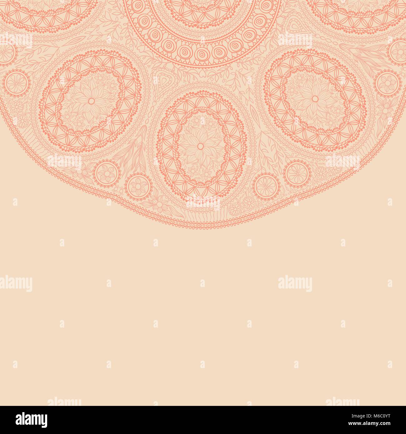 La conception du châssis du modèle de carte. Dentelle ronde d'ornement Illustration de Vecteur