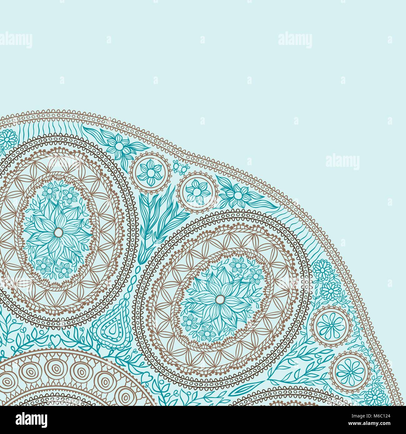 La conception du châssis du modèle de carte. Dentelle ronde d'ornement Illustration de Vecteur