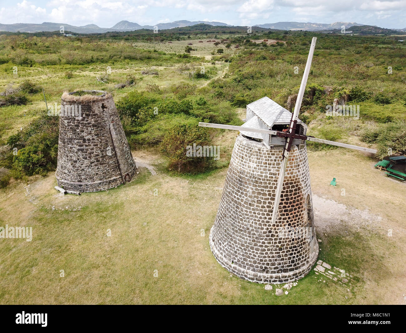 Moulin à Sucre Historique Betty's Hope Plantation, Antigua Banque D'Images