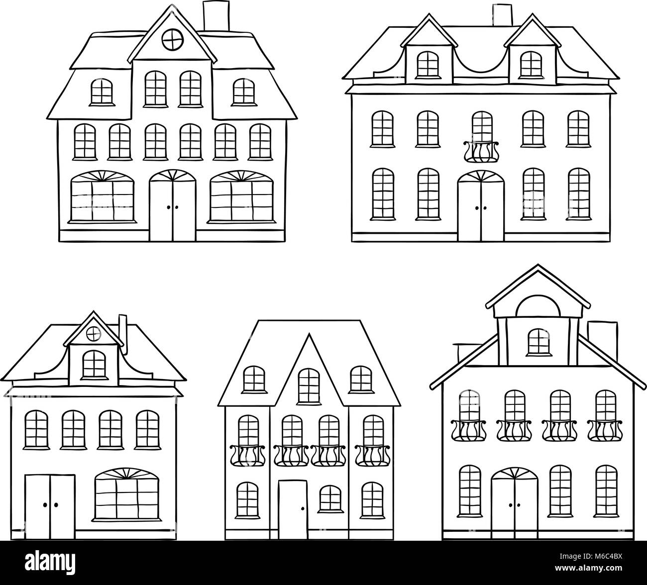 Vieux dessin à la main les maisons isolées. Vector illustration Illustration de Vecteur Vieux dessin à la main les maisons isolées. Vector illustration Illustration de Vecteur