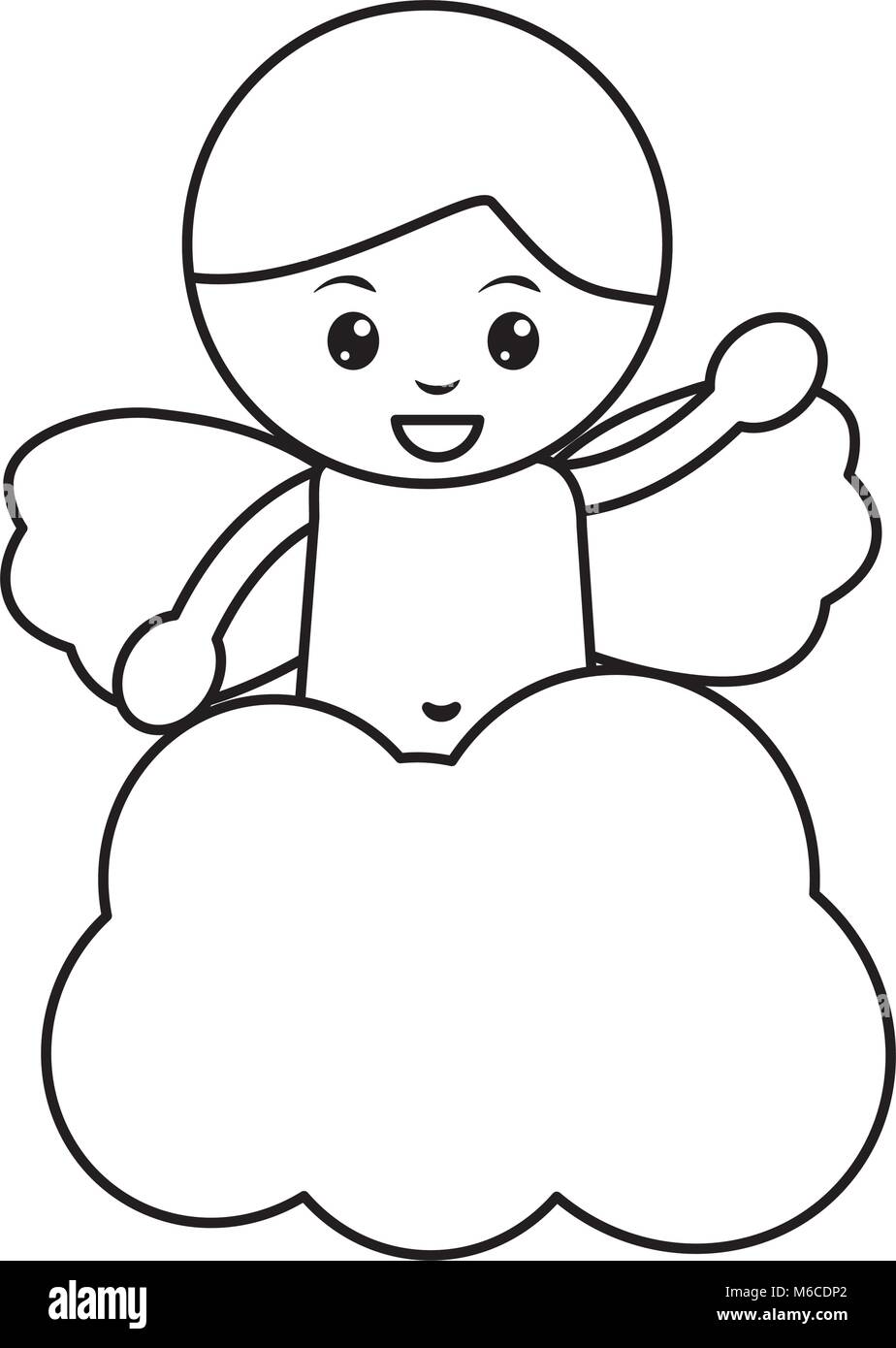 Bébé ange droit Illustration de Vecteur