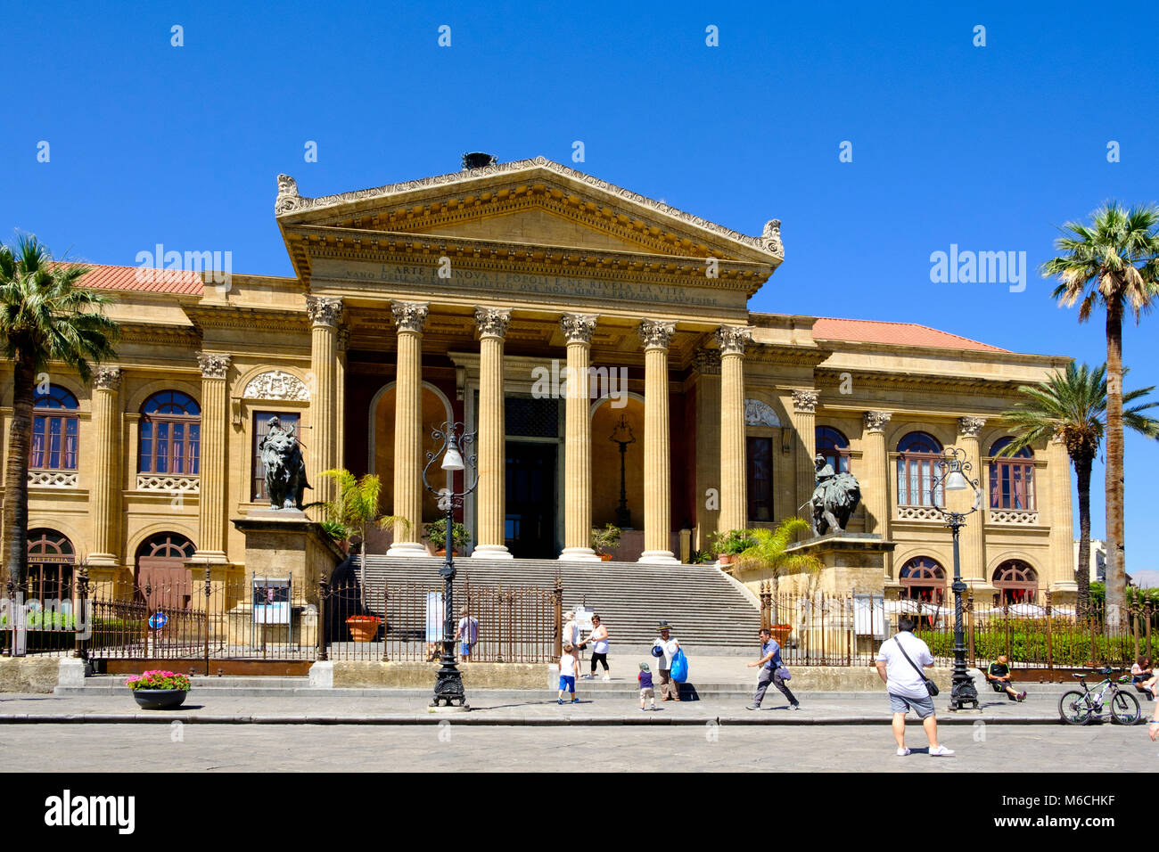 Opéra Teatro Massimo, Palerme, Sicile, Italie Banque D'Images