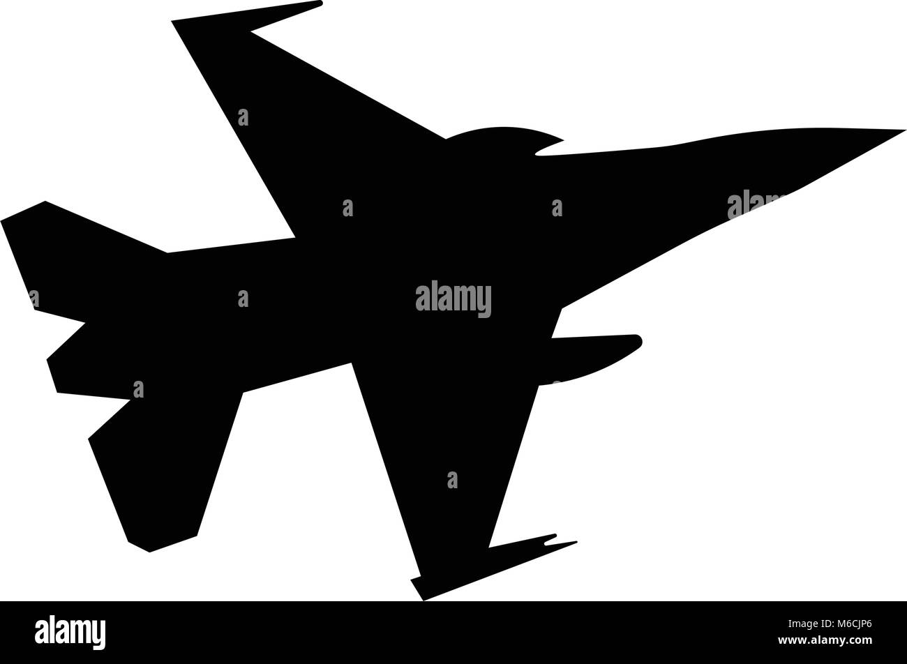 F16 silhouette sur fond blanc Illustration de Vecteur