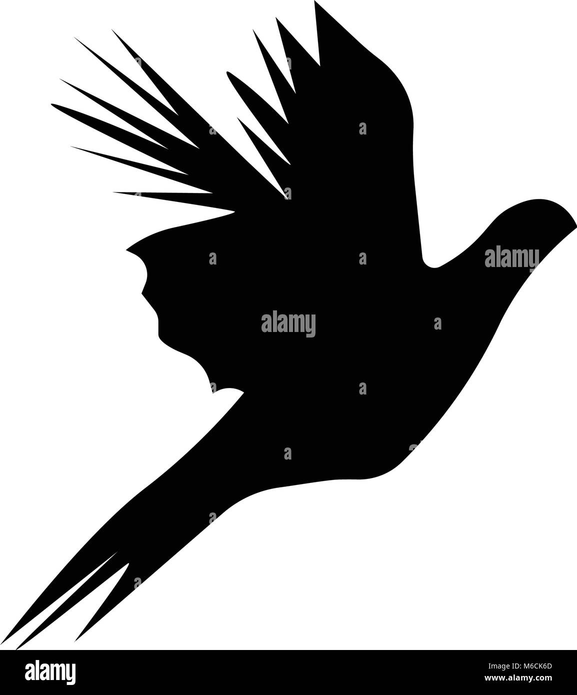 Faisan en vol silhouette sur fond blanc Illustration de Vecteur
