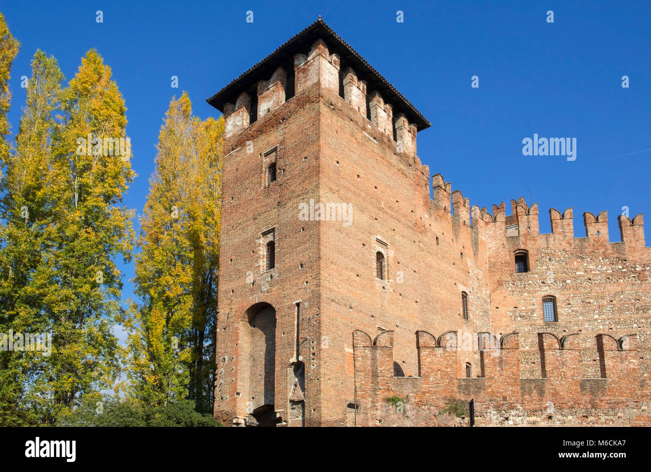 Les bastions de Castel Vecchio, Vérone, Italie Banque D'Images