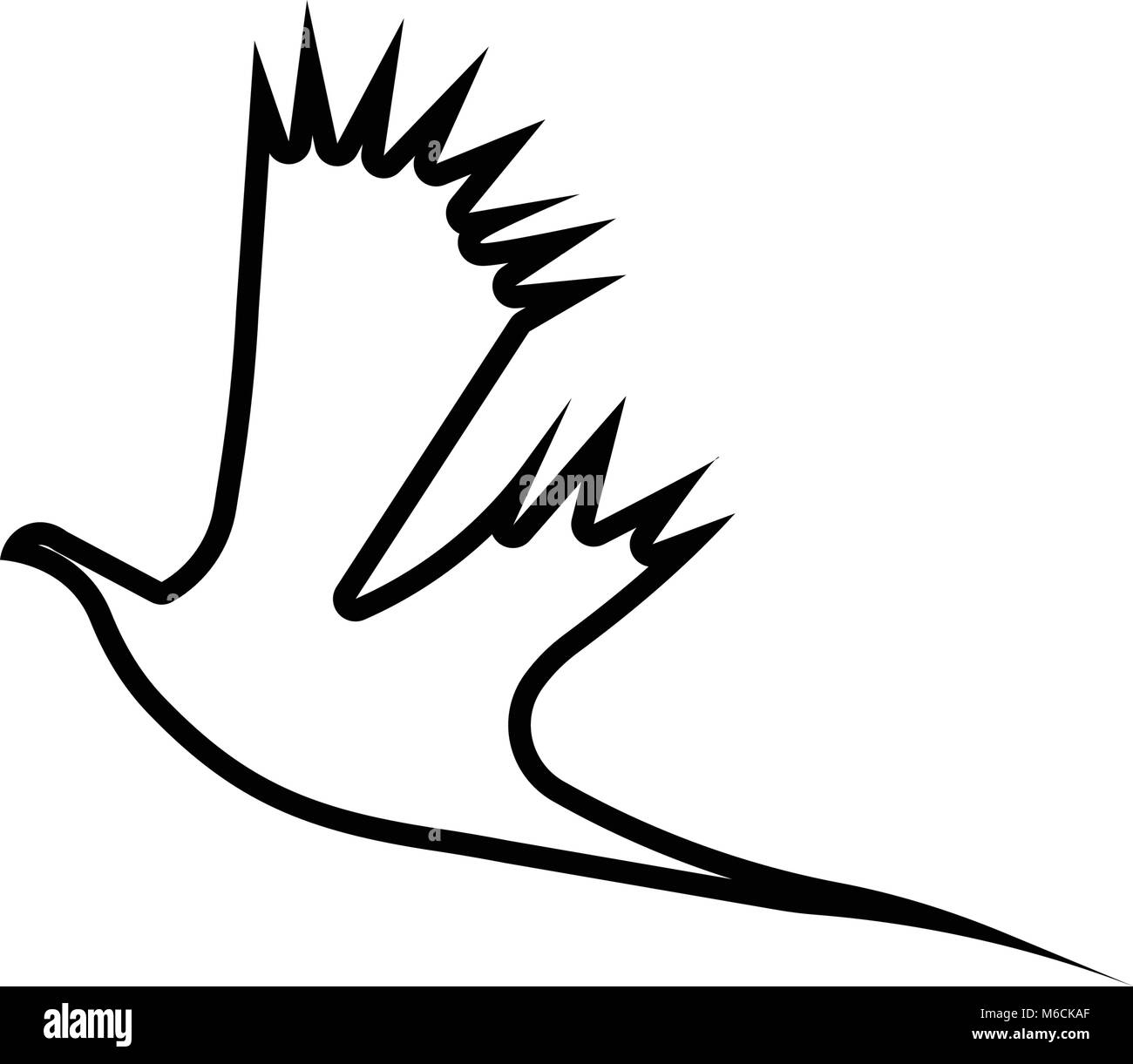 Contour silhouette faisan en vol sur fond blanc Illustration de Vecteur