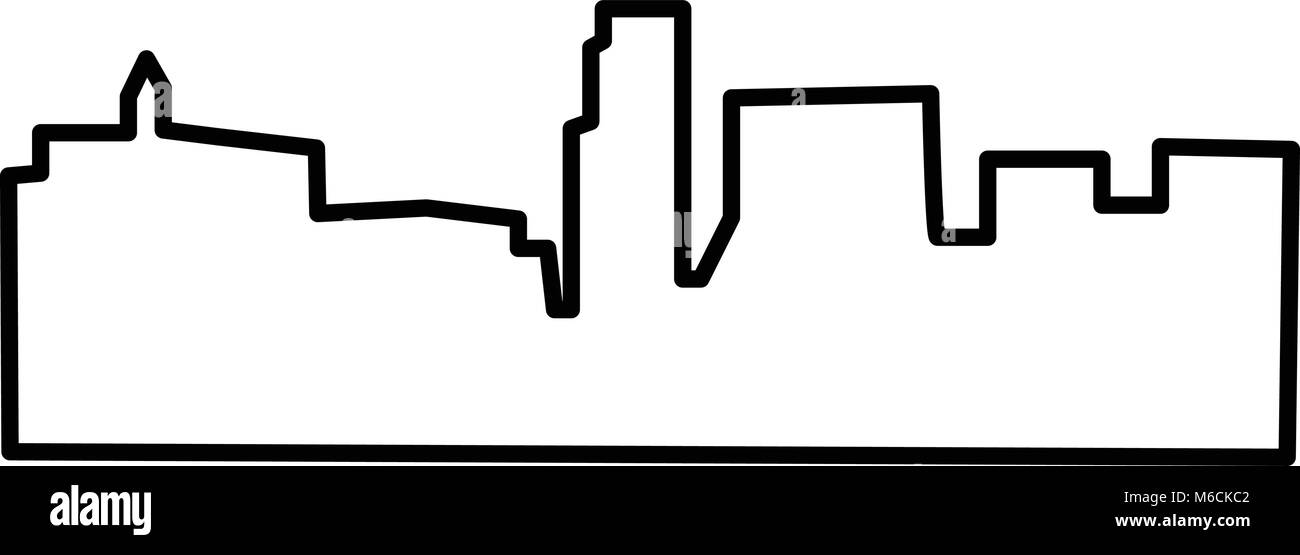 Minneapolis skyline silhouette contour contour sur fond blanc sur fond blanc Illustration de Vecteur