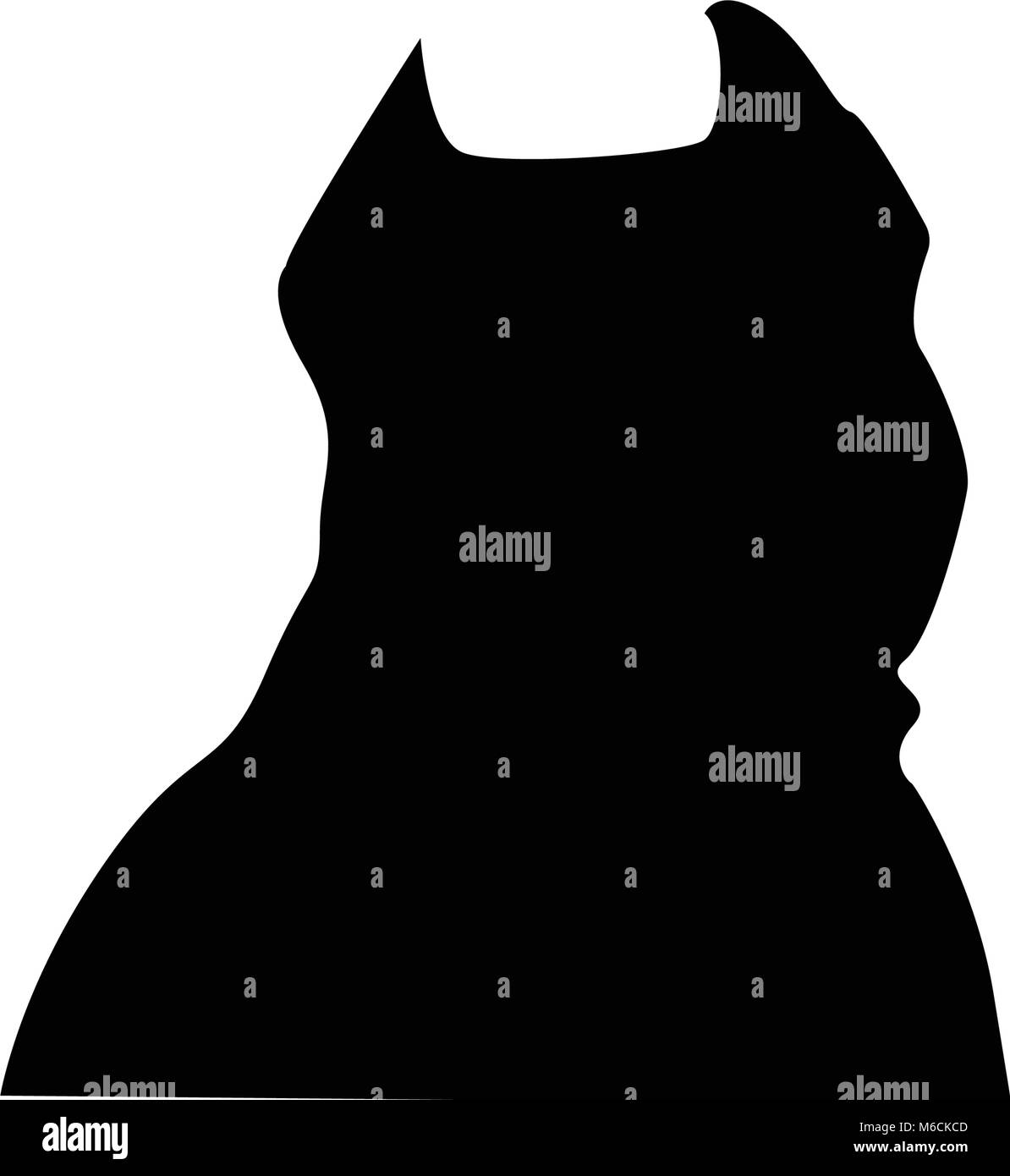 Pitbull face silhouette sur fond blanc Illustration de Vecteur