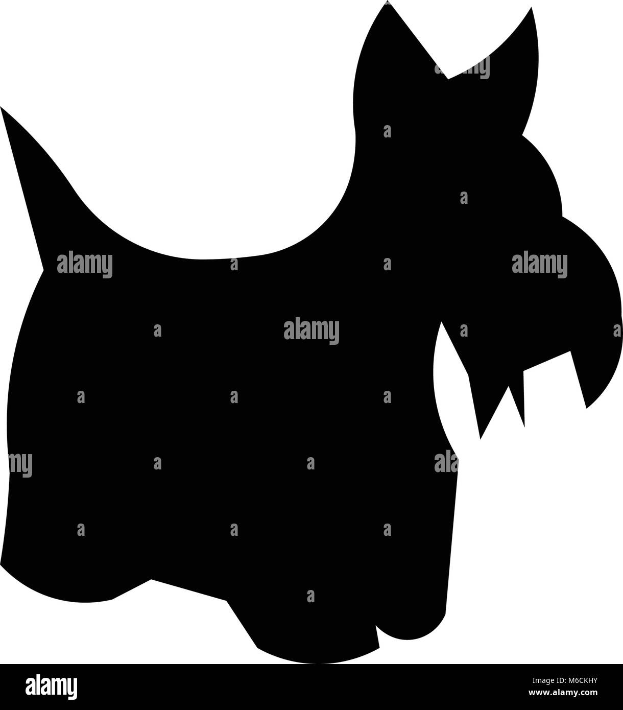 Chien scottie silhouette sur fond blanc Illustration de Vecteur