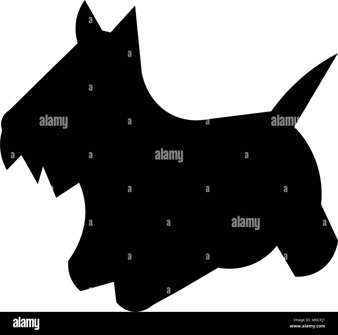 Chien scottie silhouette sur fond blanc Illustration de Vecteur