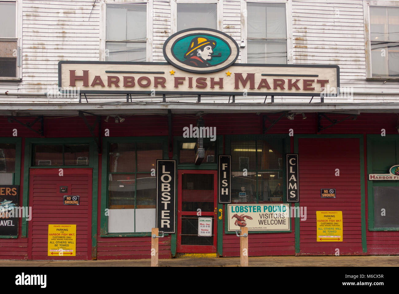 Marché aux poissons du port de Portland Maine Banque D'Images