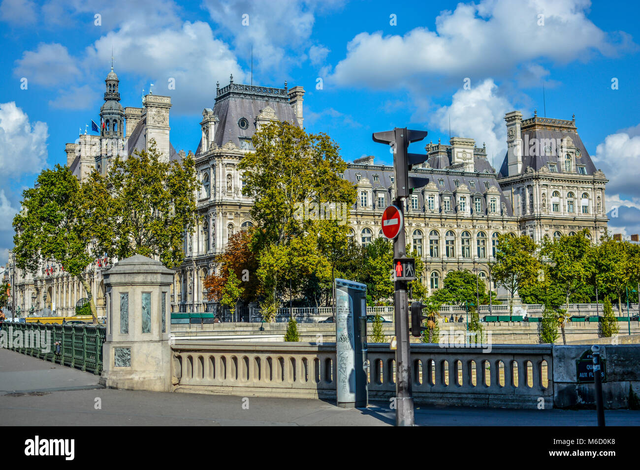 L'Hôtel de Ville de Paris, France La ville de logement de l'administration locale dans le 4ème arrondissement Banque D'Images