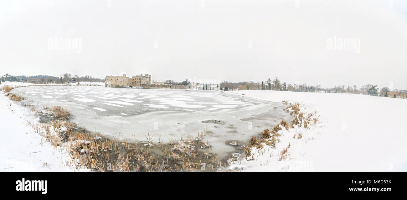 1er mars 2018 le château de Leeds et Ice Lake dans le Kent - Crédit Glamourstock Banque D'Images