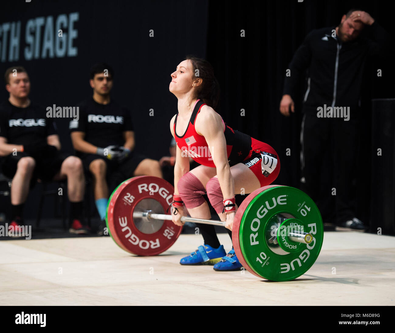 Columbus, Ohio, USA. 2 mars, 2018. Hayley Reichardt participe à l'épaulé jeté à l'Arnold Sports Festival à Columbus, Ohio, USA. Brent Clark/Alamy Live News Banque D'Images