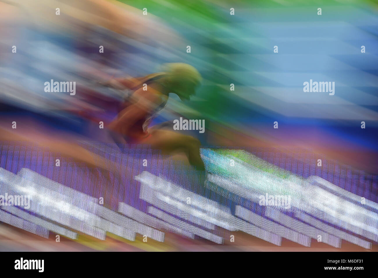 Birmingham, UK. Le 3 mars 2018. Yulimar Rojas de Venezuela large triple saut au Championnat du Monde de l'Athlétisme en 2018, Birmingham, Angleterre le 3 mars 2018. Credit : Cal Sport Media/Alamy Live News Banque D'Images