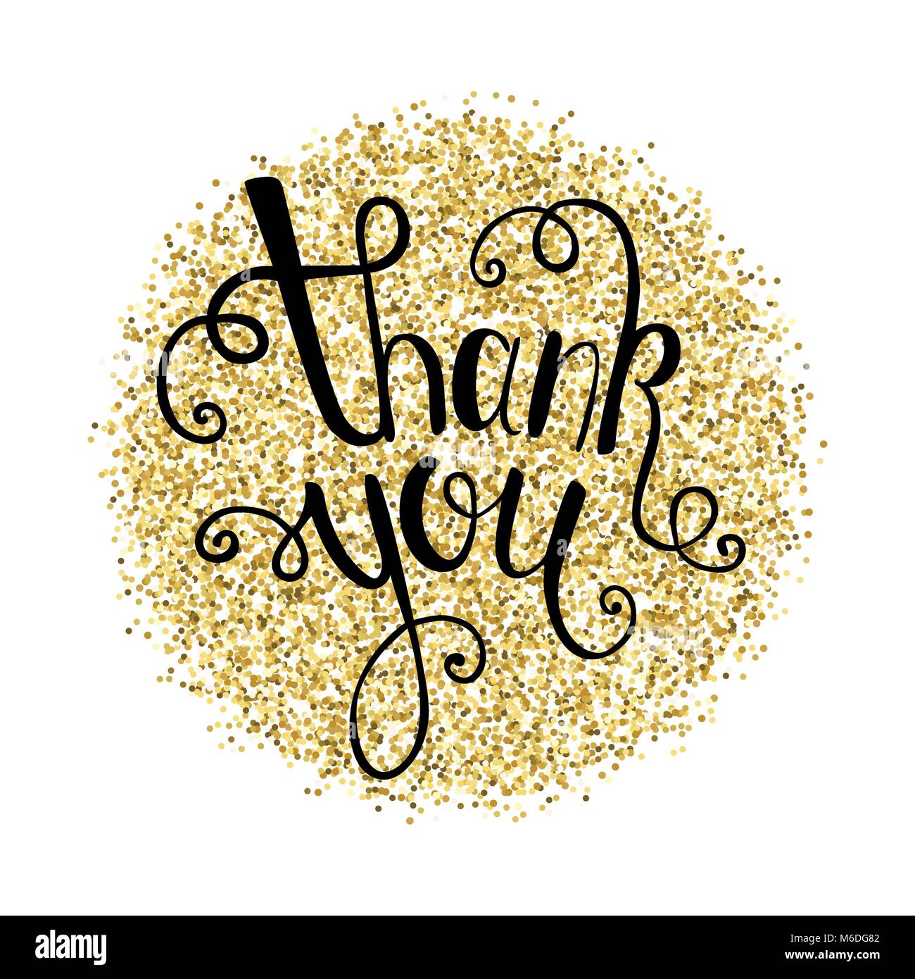Je vous remercie de la calligraphie. Lettres peintes de brosse. Illustration de Vecteur
