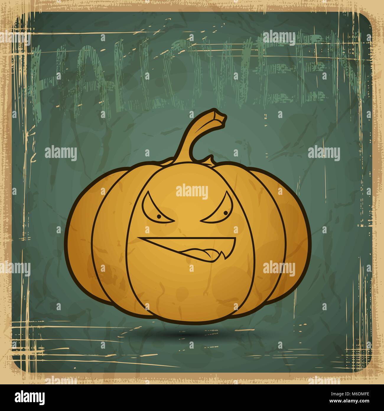 EPS10 vintage grunge ancienne carte. Citrouille Halloween Illustration de Vecteur