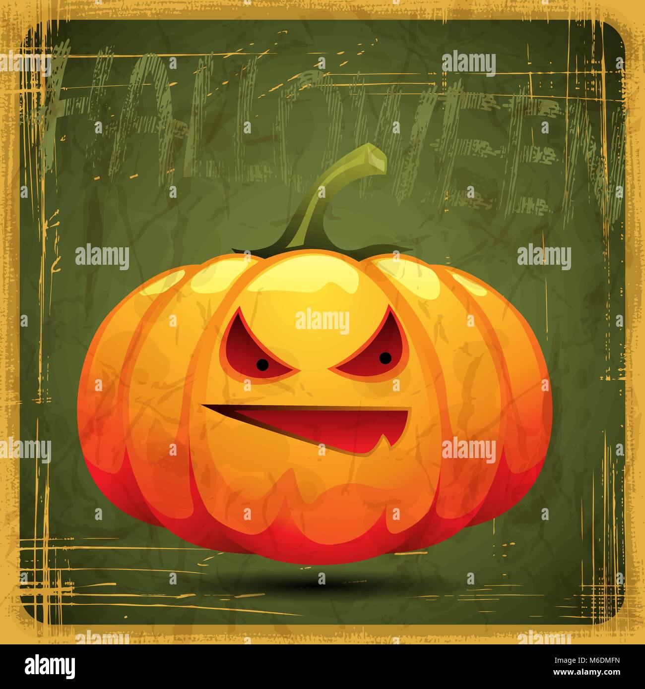 EPS10 vintage grunge ancienne carte. Citrouille Halloween Illustration de Vecteur