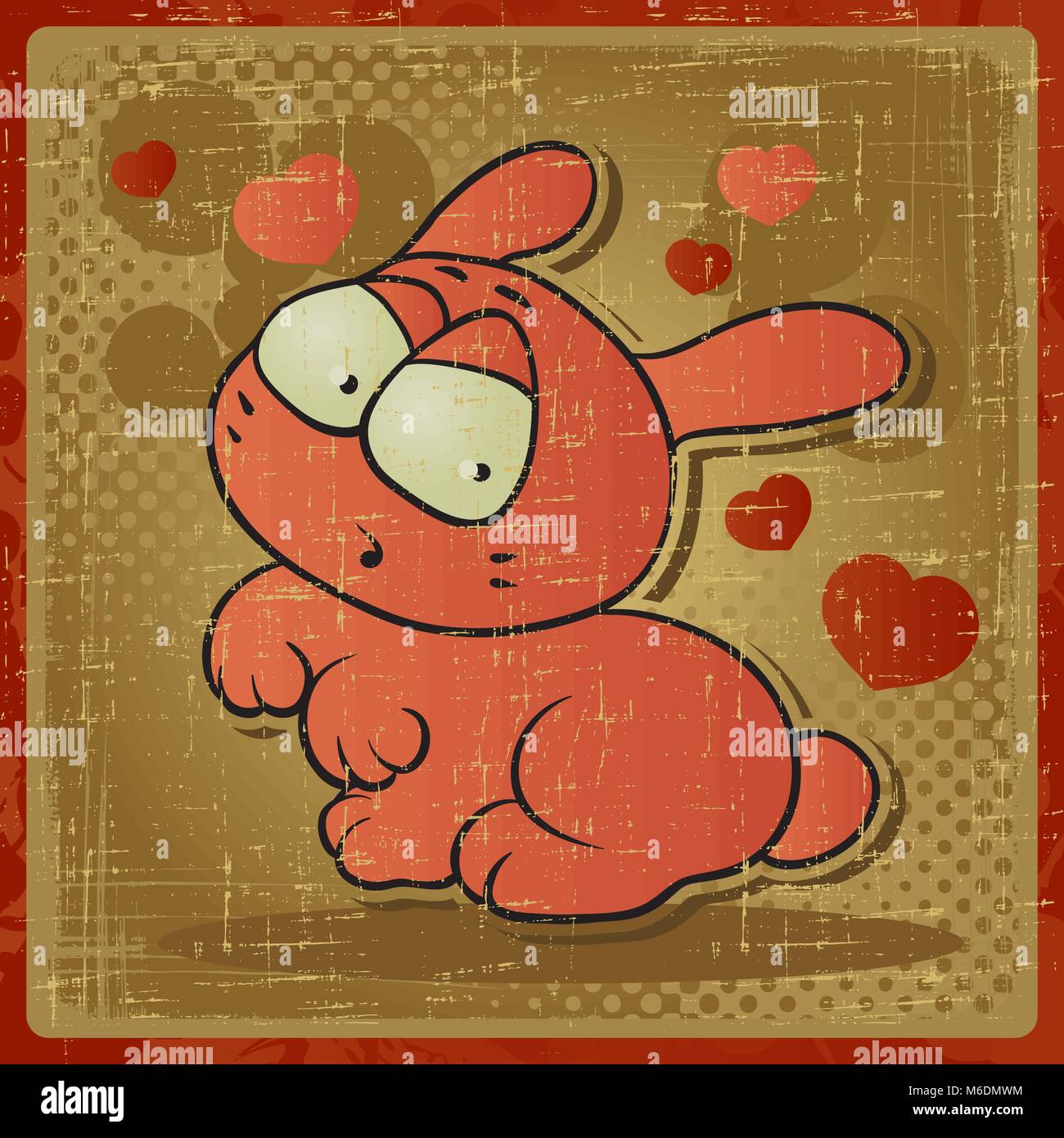 Spe 8 vintage avec vector lapin Illustration de Vecteur